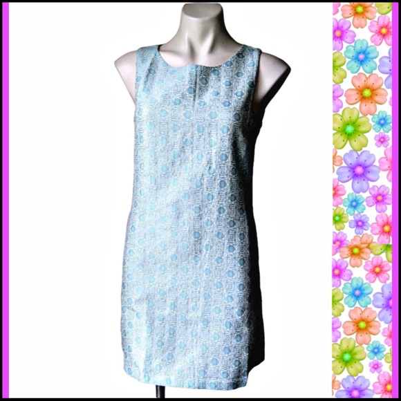 Lucy Paris Dresses & Skirts - NWT LUCY PARIS AQUA MATELASSE TILE SHIFT DRESS L